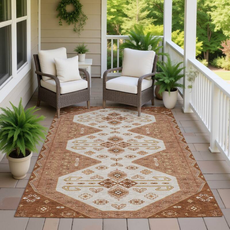 Machine Washable Indoor/ Outdoor Global Hiawatha Chantille Rug