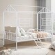 preview thumbnail 11 of 13, Metal Twin-Size Loft Bed with House Design White