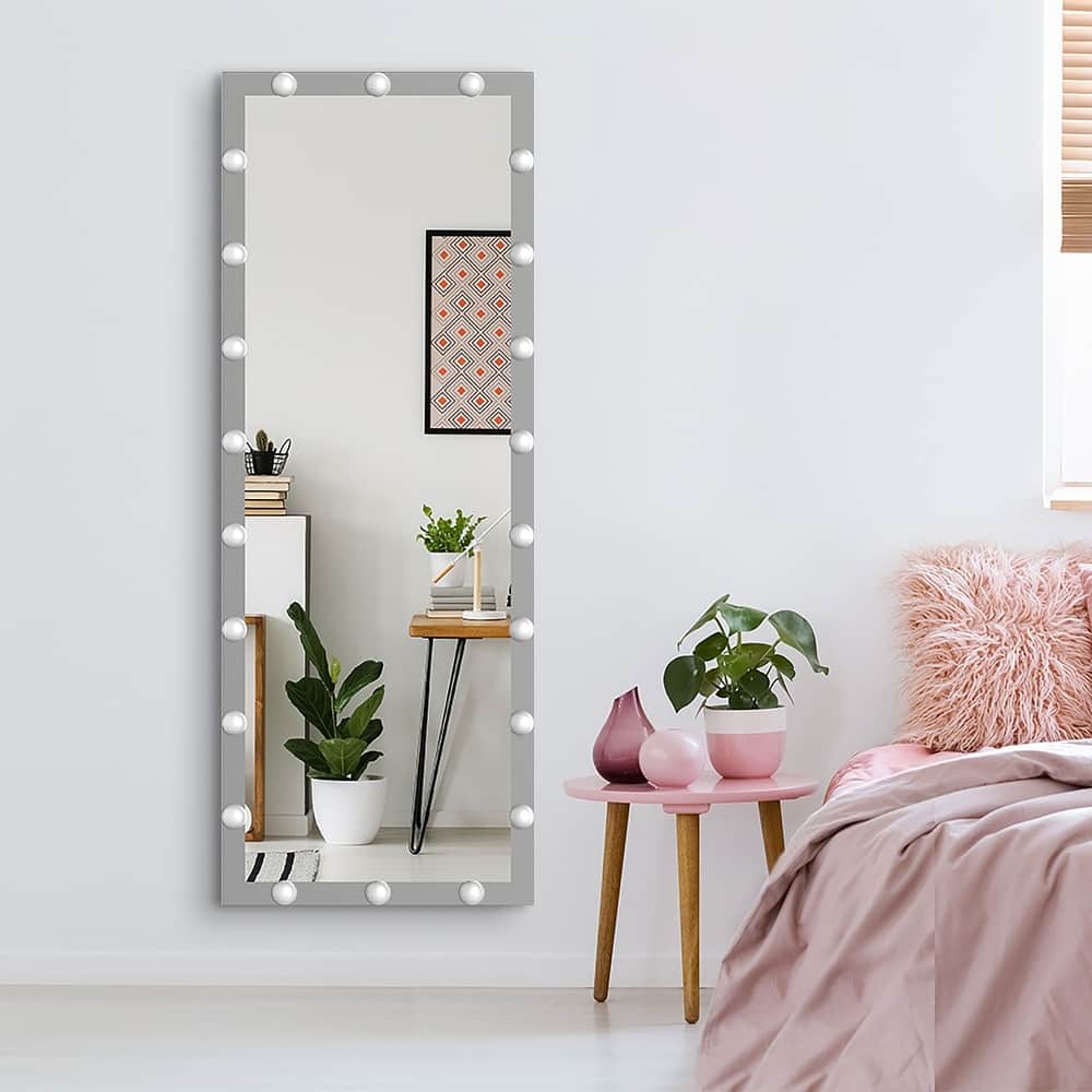 63 Inch Rectangular Framed Dimmable Wall Mounted LED Full Length Mirror