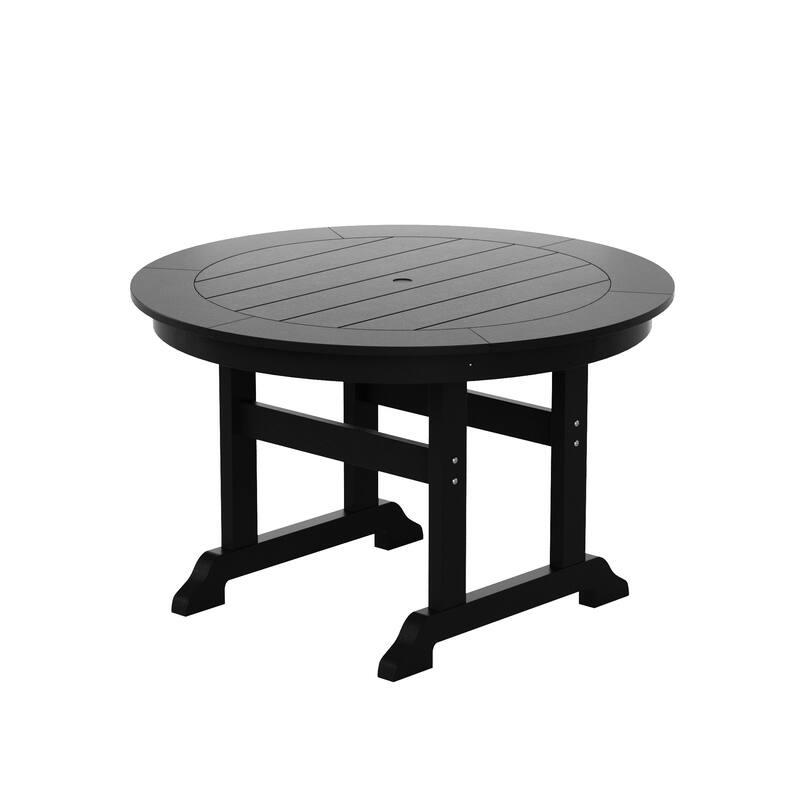 Polytrends Laguna 5-Piece Round Table Folding Highback Chair Dining Set
