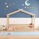 preview thumbnail 39 of 62, Wood House Bed Frame with Roof and Fence, for Kids, Teens, Girls, Boys