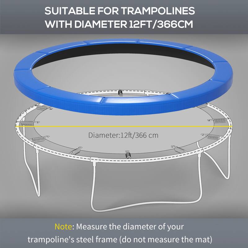 Soozier 12FT Trampoline Spring Cover, Safety Trampoline Pad Replacement, Waterproof and Tear-Resistant