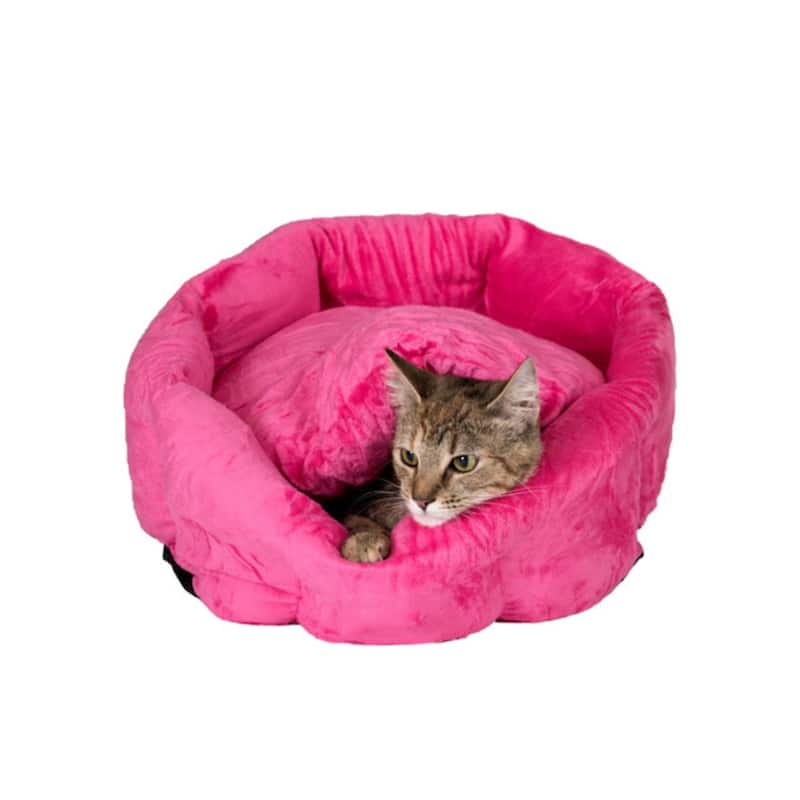 Cat Bed, Warm Pet cuddle bed, Pink - 15"(L) x 7"(W) x 8"(H)