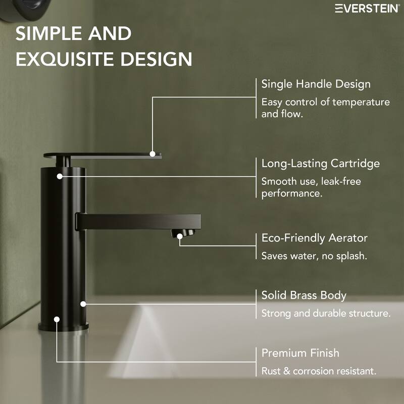 Single Lever Handle Bathroom Sink Faucet Single Hole Basin Faucet