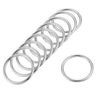 Uxcell 2 Inch Metal O Rings | 3.5mm Thick Non-Welded Silver Tone Rings For DIY Straps & Bags