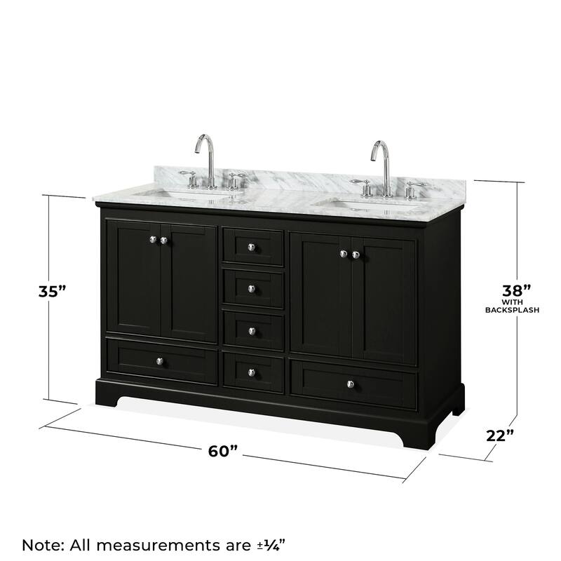 Wyndham Collection Deborah 60" Free Standing Double Vanity Set with