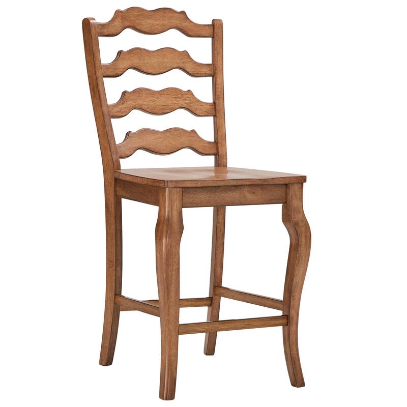 Eleanor French Ladder Back Wood Counter Chair (Set of 2) by iNSPIRE Q