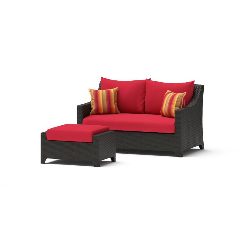 Deco 5 Piece Sunbrella Outdoor Patio Love & Club Seating Set