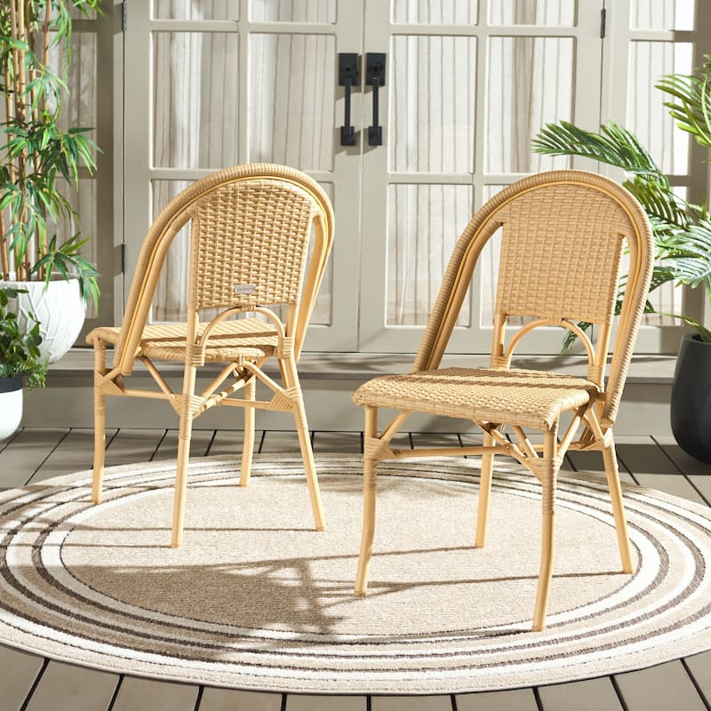 SAFAVIEH Outdoor Patio Furniture Torino Side Chair (Set of 2) - 21"W x 20"D x 33"H