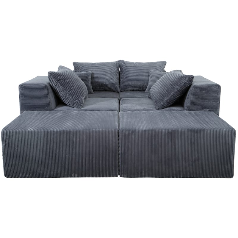 GDFStudio - 6-Piece Modular U-Shaped Sectional Sofa with Chaise Lounge