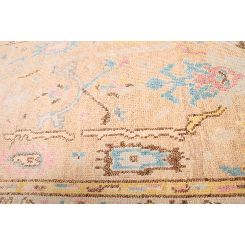 ECARPETGALLERY Hand-knotted Modern Oushak Tan Wool Rug - 3'1 x 12'2