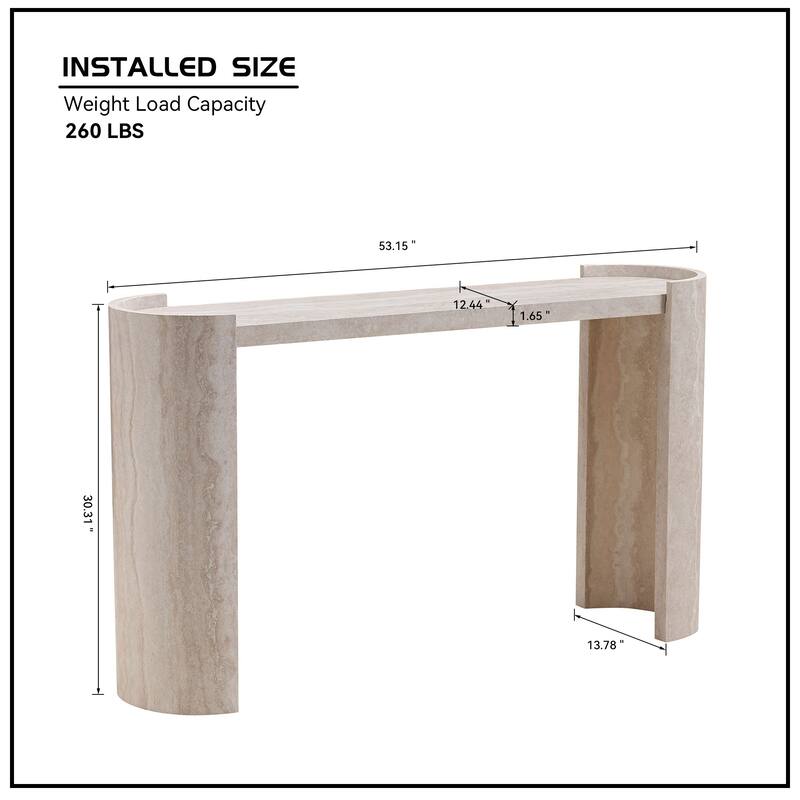 Modern Marble Pattern Entryway Table Narrow Console Table Skinny Sofa Table, for Hallway, Entrance, Beige