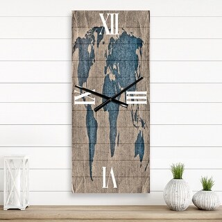 Designart 'Ancient Map of The World I' Rustic wall clock - Bed Bath ...