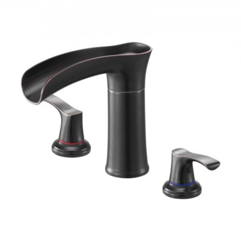 Oil-Rubbed Bronze Deck Mount Roman Tub Faucet with Dual-Handle and High-Flow 2.38 GPM - 6.30” x 2.24” x 8.86”