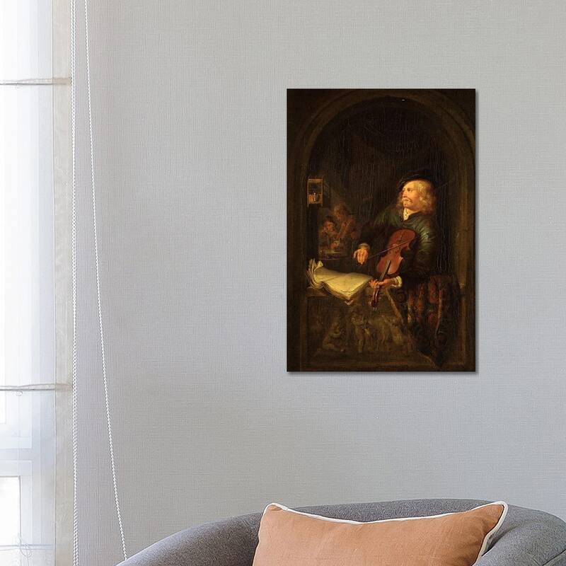 iCanvas "Man With A Violin" by Gerrit Dou Canvas Print - 26x18x1.5