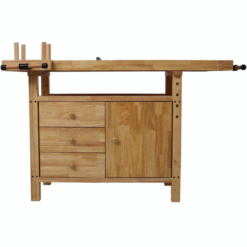 55-inch Wood Workbench for Garage Workshop and Home