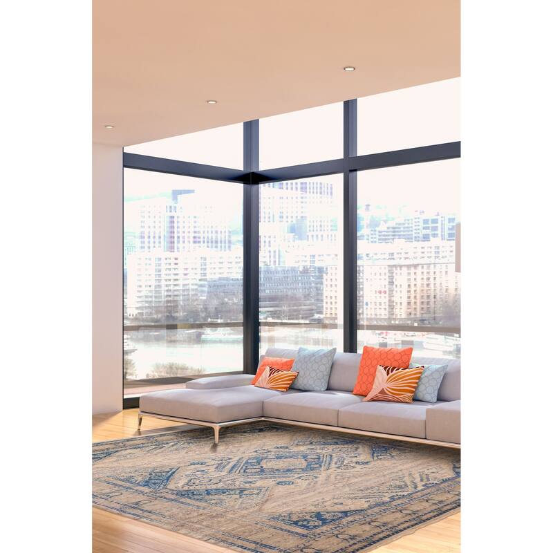 ECARPETGALLERY Hand-knotted Jules Serapi Ivory Wool Rug - 8'2 x 9'10