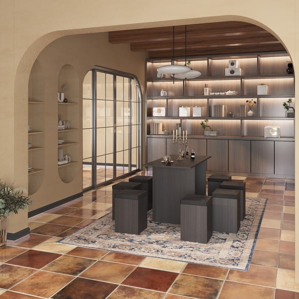 8piece Baxter Dining Set with Storage Chair Ottomans Bed Bath