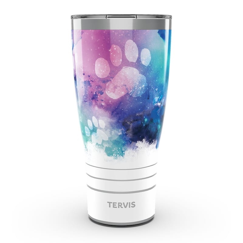 Tervis Traveler Paw Prints Triple Walled Insulated Travel Tumbler, Stainless Steel - 30oz