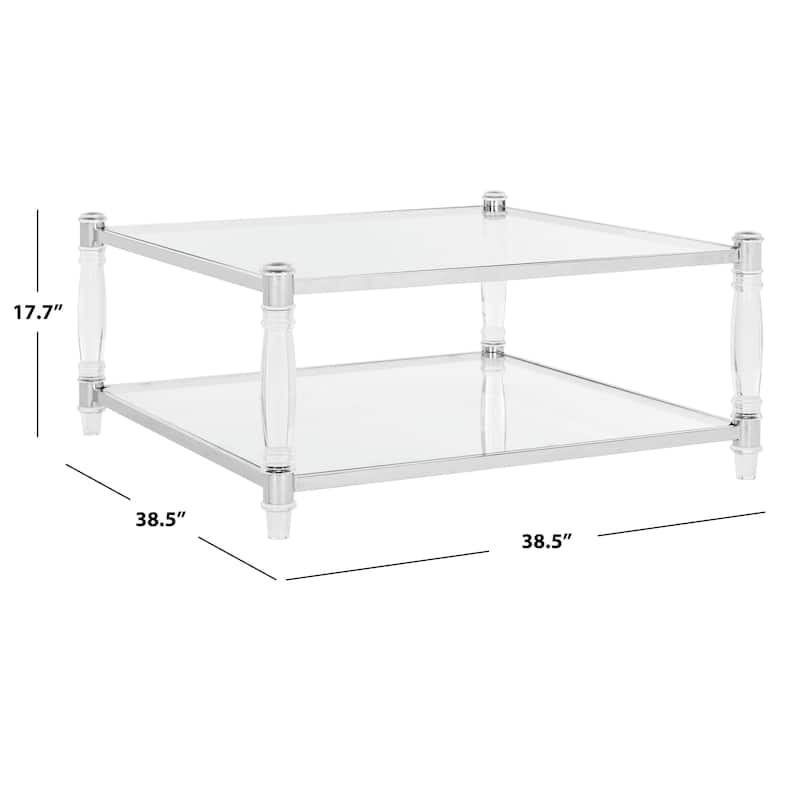 SAFAVIEH Couture Nadiye Acrylic Coffee Table - 38.51" W x 38.51" D x 17.72" H - 39Wx39Dx18H
