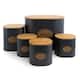 MegaChef Kitchen Food Storage 5Pc Canister Set Grey with Bamboo Lids