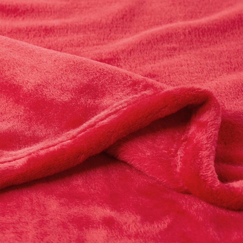 Velvet Throw - Oversized Solid Microfiber Polyester Blanket for Year-Round Warmth by Windsor Home