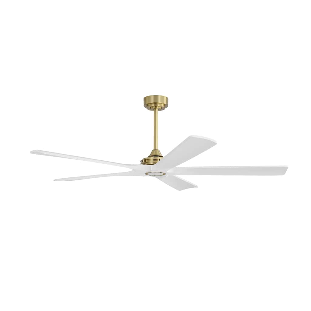 MLiAN 60 in 5-Soild Wood Blades Indoor Standard Ceiling Fan with Remote Down-Rod Mount