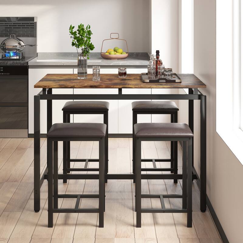 5-Piece Kitchen Counter Height Table Set