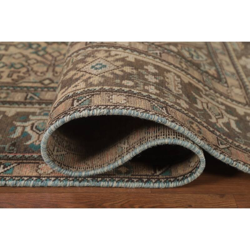 Hand Knotted Oriental 100% Wool Carpet Traditional Medallion Peach Tabriz Area Rug - 9' 10'' X 6' 4''