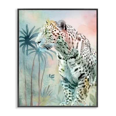 Stupell Gazing Jungle Leopard Framed Giclee Art Design By Kim Allen