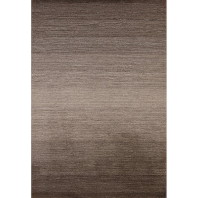 Brown Gabbeh Indian Area Rug Handmade Wool Carpet - 5'3" x 7'7"