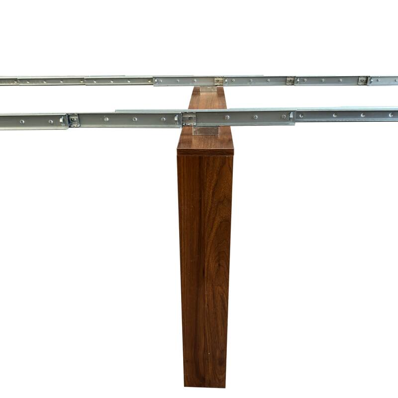 Extendable Console Table up to 118 Inch Multi Functional for Dining or Desk - Walnut+black