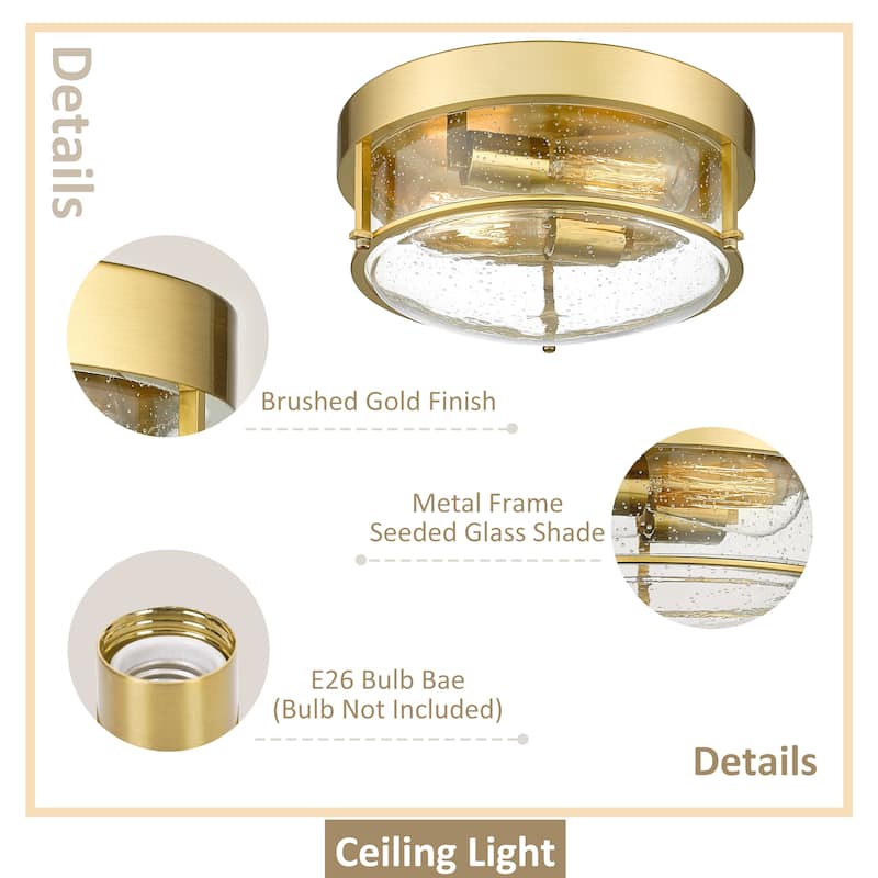 Modern 2-Light Flush Mount Ceiling Light