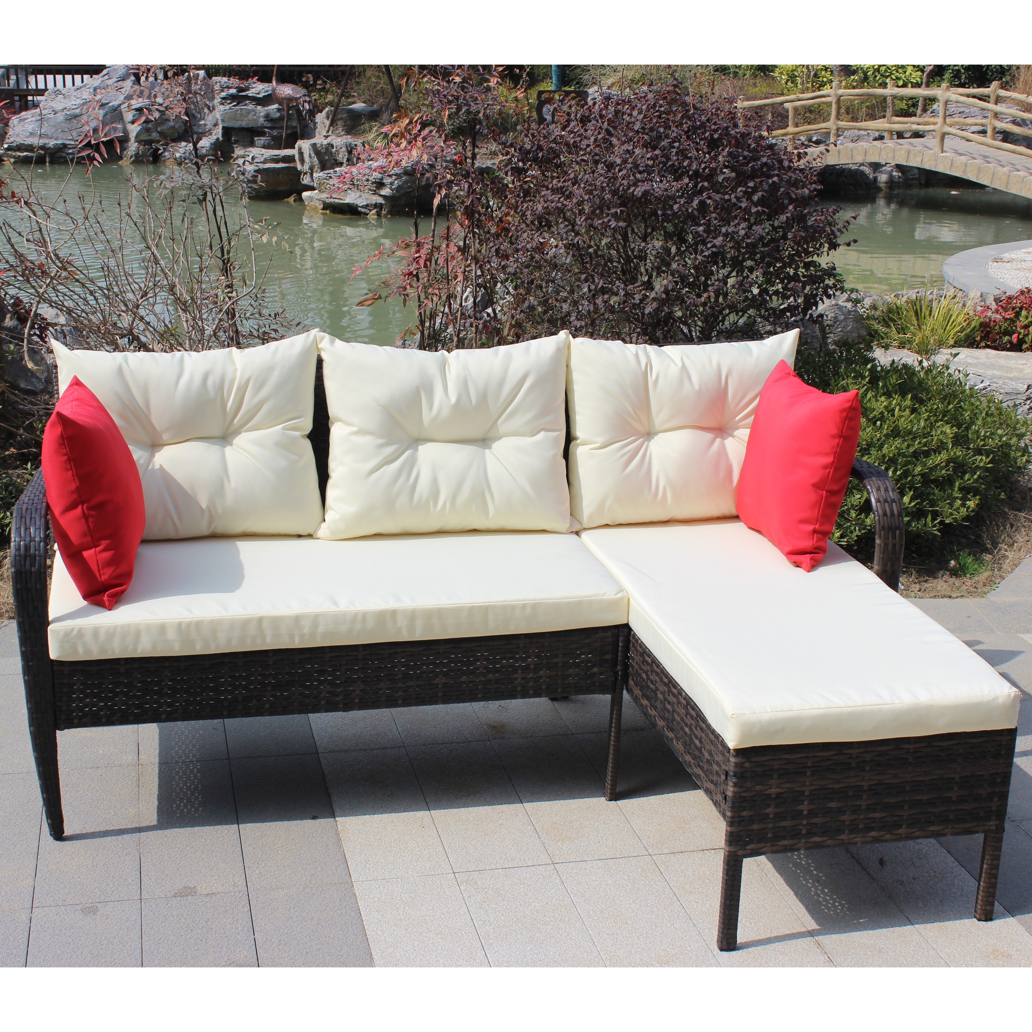 2 seater hotsell rattan sofa cushions
