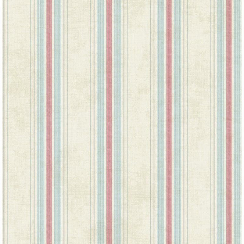 Seabrook Designs Serrena Vintage Stripe Unpasted Wallpaper - 20.5 in. W x 33 ft. L - Rose & Metallic Champagne