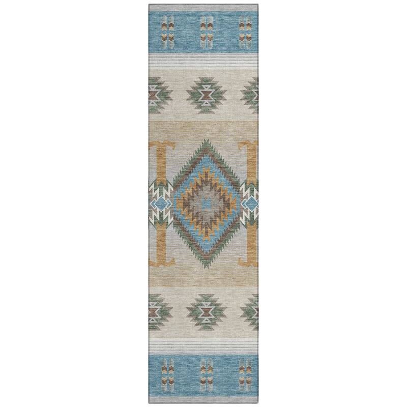 Machine Washable Indoor/ Outdoor Global Chennai Chantille Rug