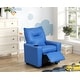 preview thumbnail 11 of 13, Perline 23"W PVC Fabric Kids Recliner Chair with Cupholder Blue