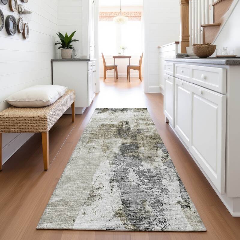 Premium Washable Super Soft Casual Conteporary Mayfield Rug - Taupe - 2'3" x 7'6"
