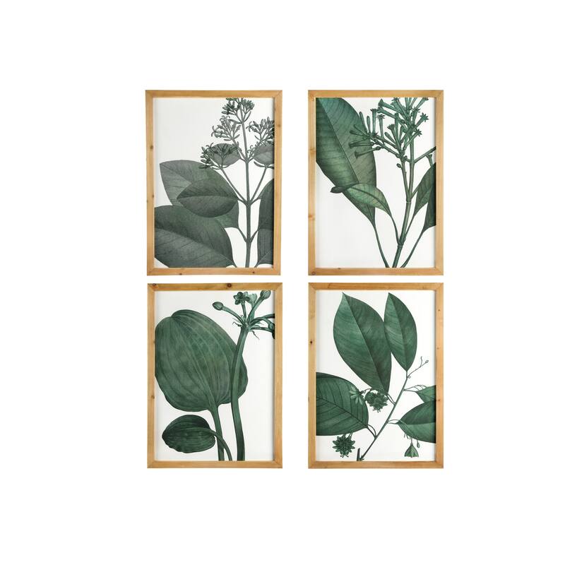 Wood Framed Botanical Wall Décor (Set of 4 Designs)