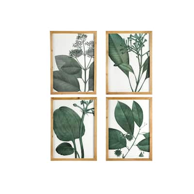 Wood Framed Botanical Wall Décor (Set of 4 Designs)