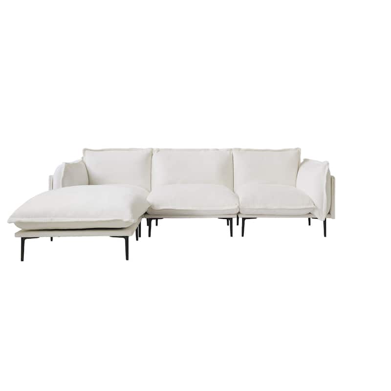 111.02" L-shaped Velvet Sectional Sofa Modern Modular Sofa Deep Seat Upholstered Cloud Couch