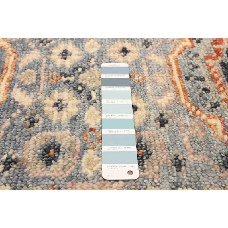 ECARPETGALLERY Hand-knotted Jules Serapi Light Denim Blue Wool Rug - 8'1 x 2'7