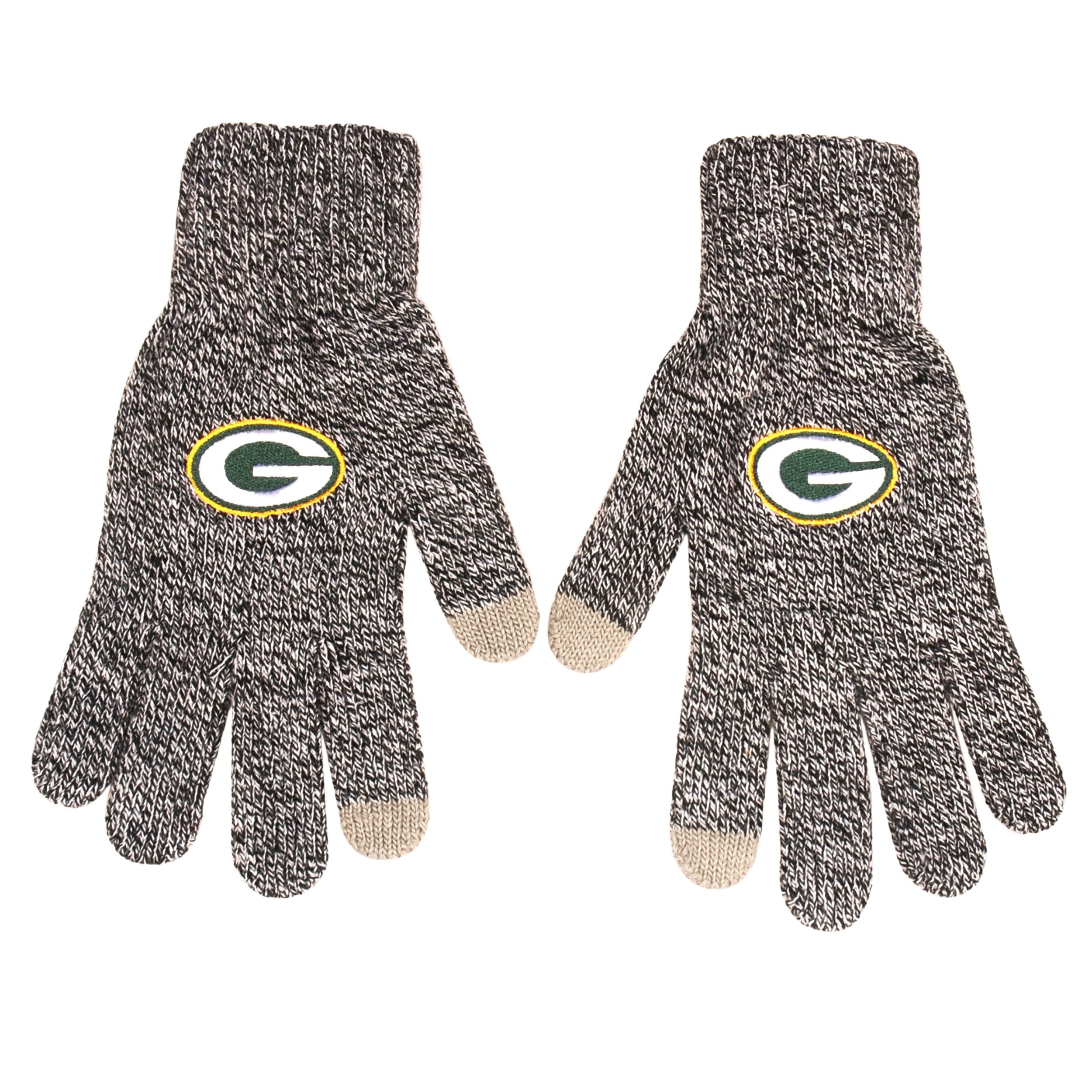 Shop Green Bay Packers Men S Gray Knit Gloves Overstock 30351067