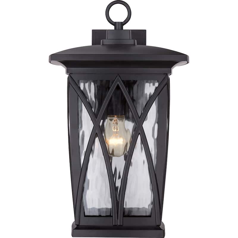Grover 1-Light Outdoor Wall Lantern in Mystic Black