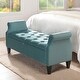 preview thumbnail 27 of 112, Copper Grove Performance Fabric Amalfi Tufted Storage Bench with Rolled Arms Arctic Blue - Velvet