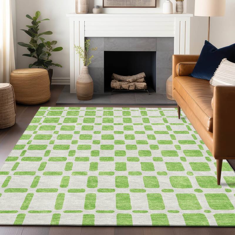 Machine Washable Indoor/ Outdoor Chantille Contemporary Geo Rug