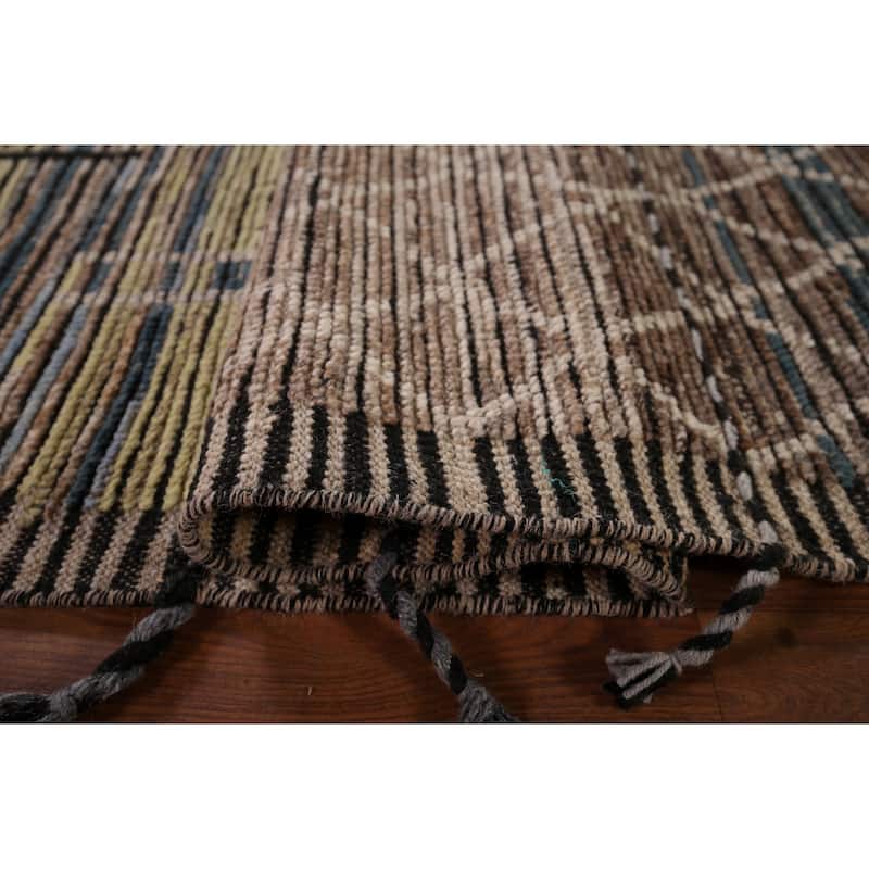 Moroccan Abstract Area Rug Handmade Modern Wool Carpet - 8'10"x 12'9"