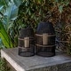 preview thumbnail 3 of 1, Bamboo 20" Lantern, Black 20"H - 12.25" x 12.25" x 20.0"