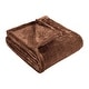 preview thumbnail 52 of 69, Superior Classic Solid Fleece Blanket Plush Medium Weight Full/Queen - Chocolate