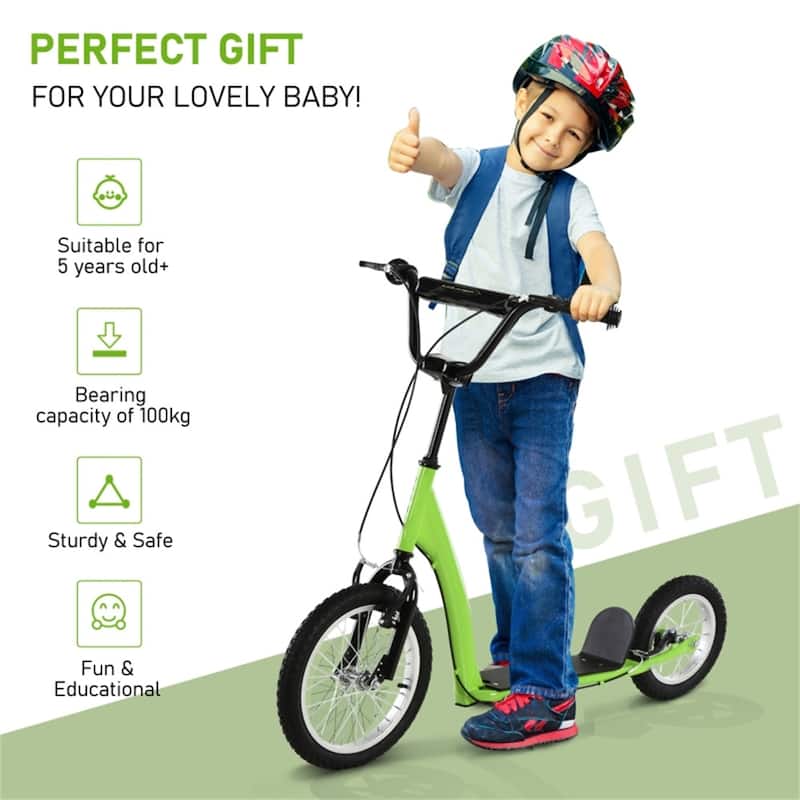 Adjustable Height Balance Training Scooter with Soft Grip Handlebar and Sturdy Rubber Wheels for Kids